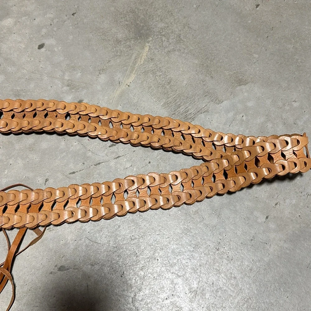 Belt, Faux Suede, Braided, Fringe Hippie, Bohemian / measurements in pics /F-105